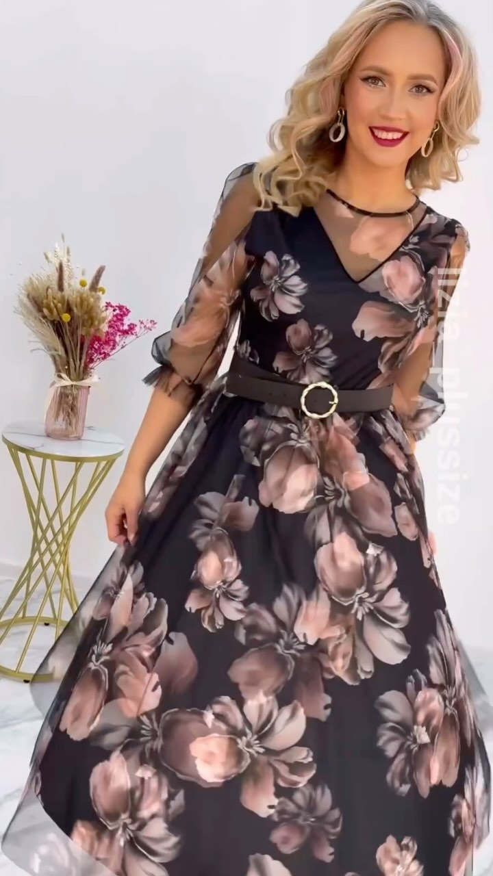 🌸 Ženska haljina S–5XL – elegantna, s uzorkom, novitet