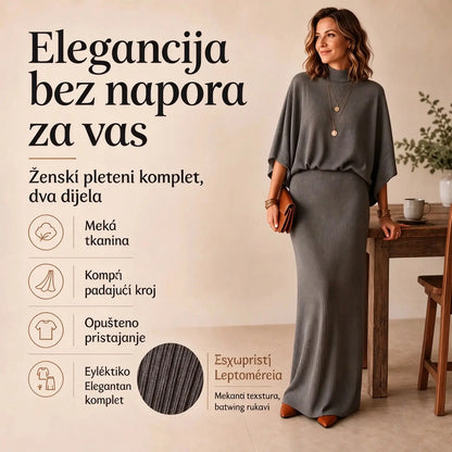 🏆 Najprodavaniji proizvod! 🏆 👚 Ženski set s rukavima u obliku šišmiša i dugom suknjom