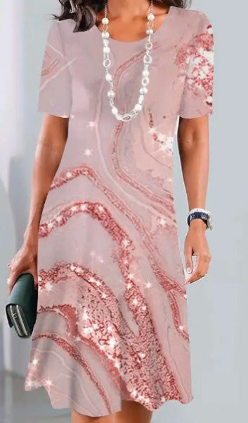 🔥【Reduceri mari de vară】🔥【S-5XL】✨Rochie elegantă de vară 2025 👗 Stil retro cu decolteu rotund  Lejeră și rafinată