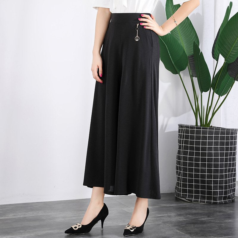 ❤️【M-5XL】Nuevos pantalones de verano para mujer 2026 - Pata ancha, seda de hielo, corte al tobillo