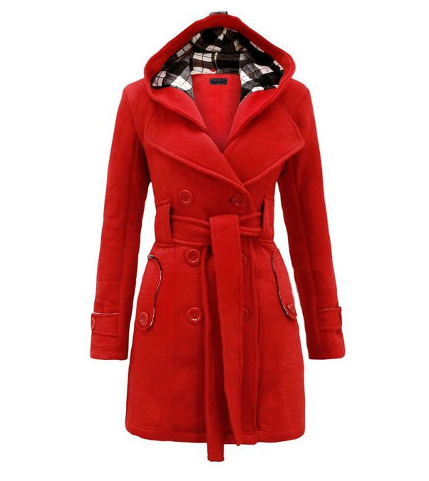 ✨【49% OFF】【S-3XL】Jachetă călduroasă cu glugă de lungime medie pentru femei-3852565