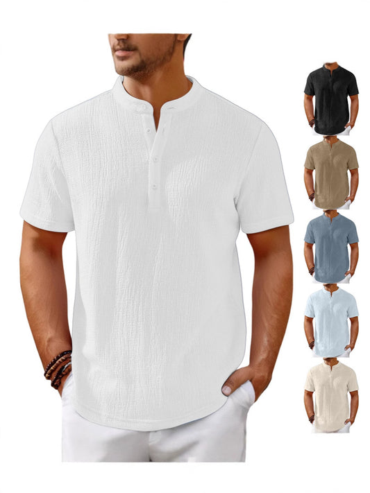 ✨50% popusta 【S-4XL】 Muške majice kratkih rukava, vrhunska tkanina, dizajn Henley ovratnika, udobne i elegantne, prikladne za svakodnevno nošenje.