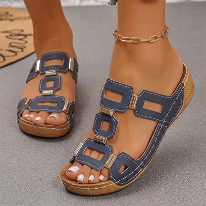 👡Ljetne udobne sandale na punu petu | Potpora svodu stopala · Retro i svestrane