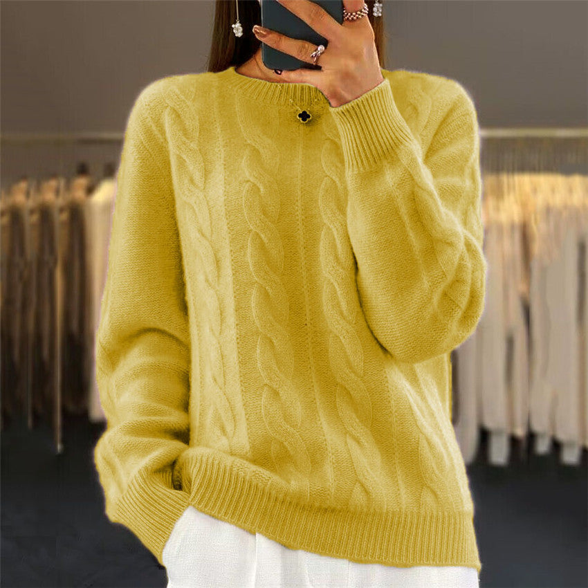 🔥⛄【S-XL】Toamna și iarna 2024, nou pulover de înaltă calitate pentru femei, la modă, de culoare uni -3842016
