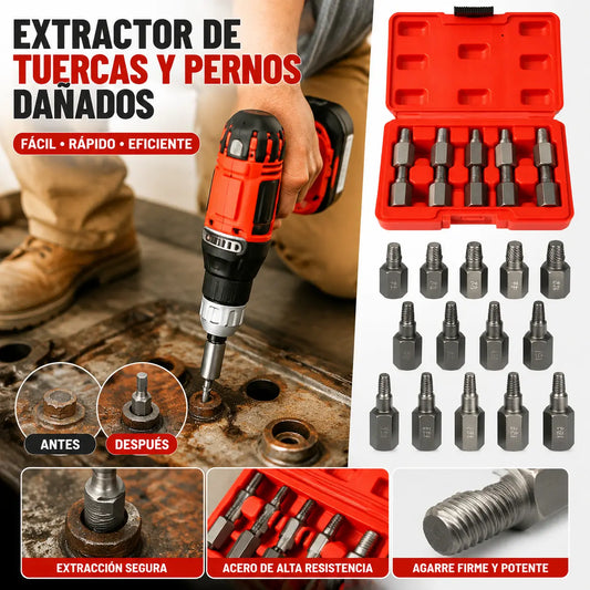 Extractor de tuercas de cabeza dividida，Extractor de tornillos dañados; elimina tornillos atascados en segundos; herramienta de reparación profesional.