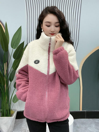Jachetă de iarnă fleece, jachetă de bumbac, geacă de bumbac îngroșată din lână de miel, jachetă caldă