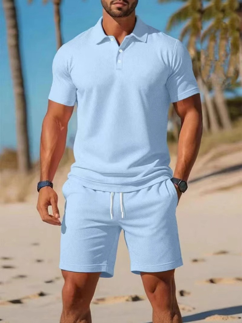 [S–3XL] Ljetni ležerni komplet kratkih rukava - polo majica i kratke hlače