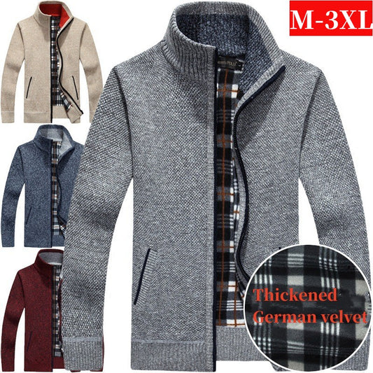 🔥【M~3XL】2024, jachetă de pulover cu fermoar pentru bărbați, largi, de mărime mare-3855088
