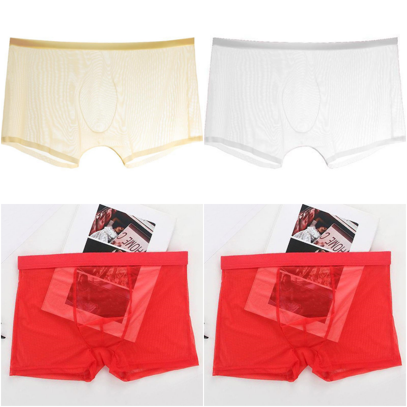🔥【Posebna ponuda 50% popusta za 4 komada】 🔥Tanke bokserice od ledene svile, prozračne, seksi