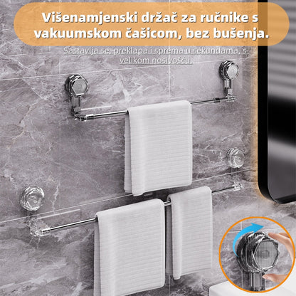 🚿✨【Plaćanje pouzećem】💥Rotirajući držač za ručnike s vakuumskom čašicom, bez potrebe za bušenjem.