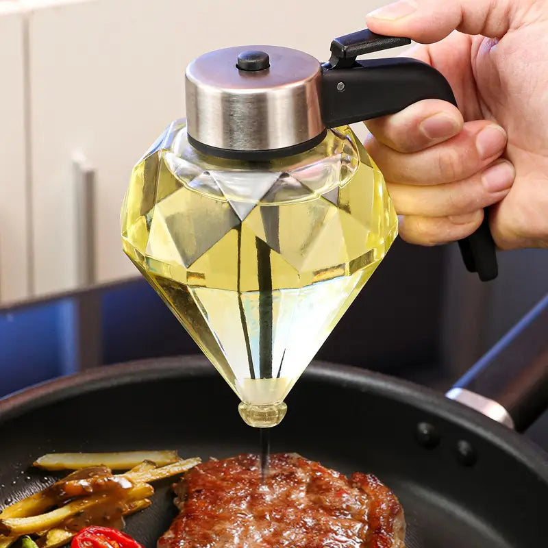🍯🧉Dispenser de miere și sirop din sticlă cu design Diamond, recipient fără picurare cu suport, perfect pentru miere, sirop de arțar și ulei de măsline, accesoriu elegant pentru bucătărie și cafenea-3870464