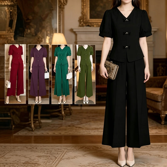 🌸50% popusta【M-5XL】【Majica + široke hlače】Moderan retro set izrađen od cool svilenog materijala—— cool, elegantan i super udoban ✨