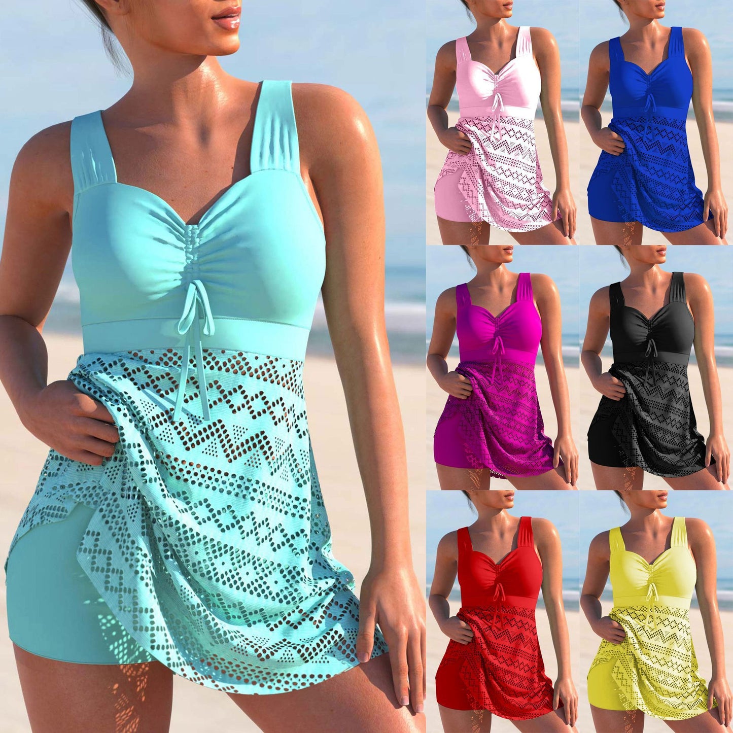 🩱🌴【S-4XL】🔥🔥Costum de baie dintr-o singură piesă, cu spate descuiat, din dantelă subțire 2025