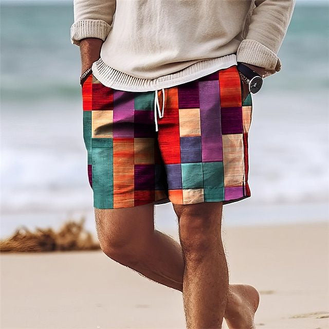 【Ofertă de vară💥】【S-6XL】Pantaloni de baie bărbați 2025, stilati, cu imprimeu multicolor