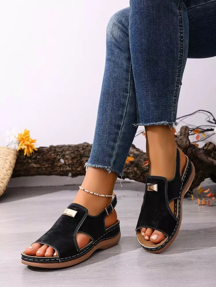 【50% popusta】👡 Elegantne sandale s elastičnom trakom, posebno dizajnirane za žene većih veličina | Udobne i za isticanje visine | Veličine [36-43]
