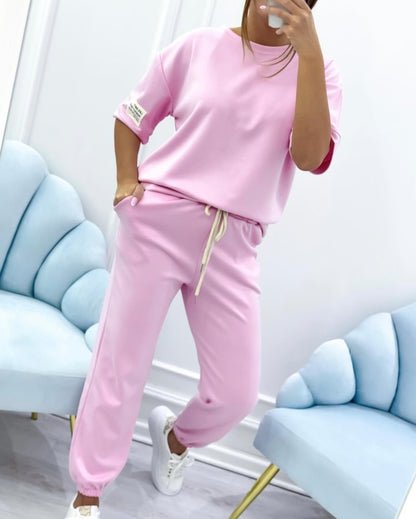 🔥【Vremenski ograničeno 50% popusta】👚👖【S-5XL】Ljetni ženski modni ležerni jednobojni set širokog kroja –Vremenski ograničena posebna ponuda, nabavite ga za pola cijene, maksimalna vrijednost!