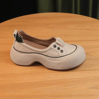 👟👟【produs nou】【35-40】2025 Pantofi casual sport confortabili, cu talpă groasă, din piele, în stil nou la modă-3895049