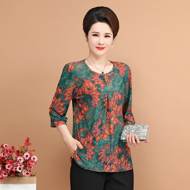 💥😍【Reduceri la produse noi】【XL-5XL】Primăvară și vară 2025, nou top tricou cu imprimeu floral-3915081