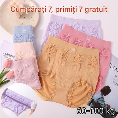 👩🔥【7 bucăți】(60-100kg) lenjerie antibacteriană pentru controlul burticii, elasticitate ridicată, talie înaltă, lenjerie de dimensiuni plus 3882396
